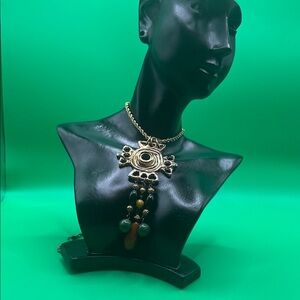 Elegant Gold Tone Pendant Necklace